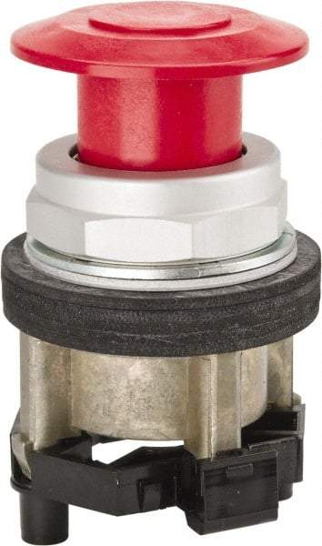 Eaton Cutler-Hammer - 30-1/2mm Mount Hole, Extended Mushroom Head, Pushbutton Switch Only - Round, Red Pushbutton, Nonilluminated, Maintained (MA), Corrosion Resistant, Oiltight and Watertight - Americas Tooling