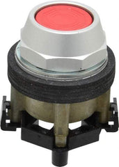 Eaton Cutler-Hammer - 30-1/2mm Mount Hole, Flush, Pushbutton Switch Only - Round, Red Pushbutton, Nonilluminated, Momentary (MO), Corrosion Resistant, Oiltight and Watertight - Americas Tooling