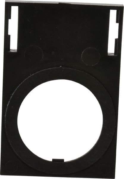 Eaton Cutler-Hammer - Rectangular, Plastic Legend Plate - Black Background, White Letters, 22-1/2mm Hole Diameter, 1.1 Inch Wide x 0.44 Inch High - Americas Tooling