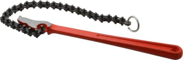 Ridgid - 2" Max Pipe Capacity, 15-3/4" Long, Chain Wrench - 4" Actual OD, 12" Handle Length - Americas Tooling