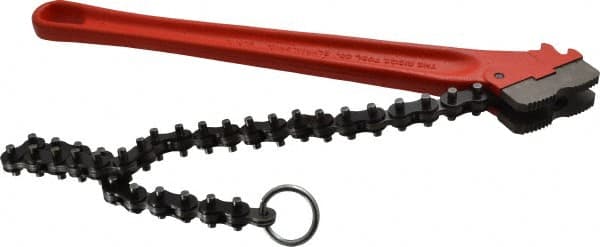 Ridgid - 2" Max Pipe Capacity, 18-1/2" Long, Chain Wrench - 5" Actual OD, 14" Handle Length - Americas Tooling