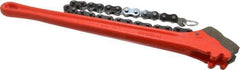 Ridgid - 2-1/2" Max Pipe Capacity, 20-1/4" Long, Chain Wrench - 5" Actual OD, 18" Handle Length - Americas Tooling