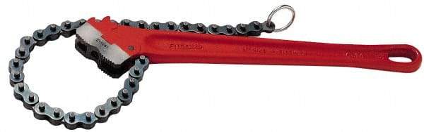 Ridgid - 4-1/2" Max Pipe Capacity, 29" Long, Chain Wrench - 7-1/2" Actual OD, 36" Handle Length - Americas Tooling