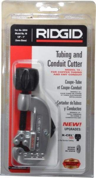 Ridgid - 1/8" to 1" Pipe Capacity, Screw Feed Tubing Cutter - Cuts Copper, Aluminum, Brass - Americas Tooling