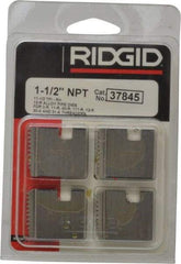 Ridgid - 1-1/2 - 11-1/2 NPT, Right Hand, Alloy Steel, Pipe Threader Die - Ridgid OO-R, 11-R, 12-R, O-R, 11-R Ratchet Threaders or 30A, 31A 3-Way Pipe Threaders Compatibility - Exact Industrial Supply