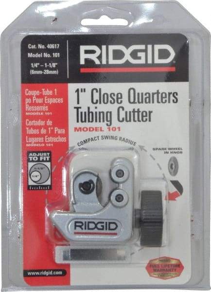 Ridgid - 1/4" to 1-1/8" Pipe Capacity, Mini Tube Cutter - Cuts Copper, Aluminum, Brass, Plastic - Americas Tooling