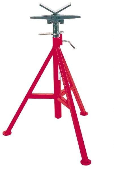 Ridgid - 12" Pipe Capacity, Adjustable Pipe Stand with V-Head - 20" to 38" High, 2,500 Lb Capacity - Americas Tooling