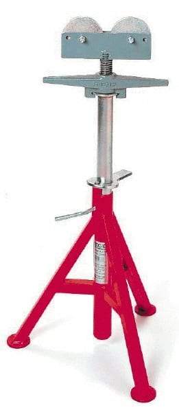 Ridgid - 12" Pipe Capacity, Adjustable Pipe Stand with 2 Roller Head - 23" to 41" High, 2,500 Lb Capacity - Americas Tooling