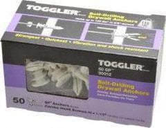 Toggler - #6 to 10 Screw, 5/16" Diam, 1-5/8" Long, 3/8 to 5/8" Thick, Self Drilling Drywall & Hollow Wall Anchor - Thermoplastic Alloy, Use in Drywall - Americas Tooling