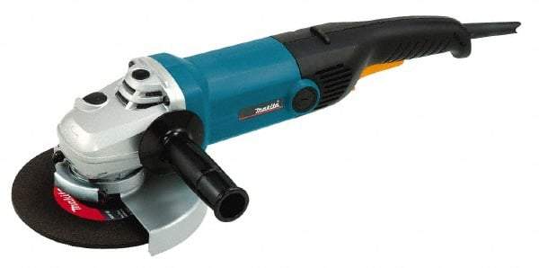 Makita - 7" Wheel Diam, 6,000 RPM, Corded Angle & Disc Grinder - 5/8-11 Spindle, 120 Volts, 15 Amps, Side Exhaust - Americas Tooling