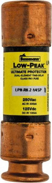 Cooper Bussmann - 125 VDC, 250 VAC, 2.25 Amp, Time Delay General Purpose Fuse - Fuse Holder Mount, 50.8mm OAL, 100 at DC, 300 at AC (RMS) kA Rating, 9/16" Diam - Americas Tooling