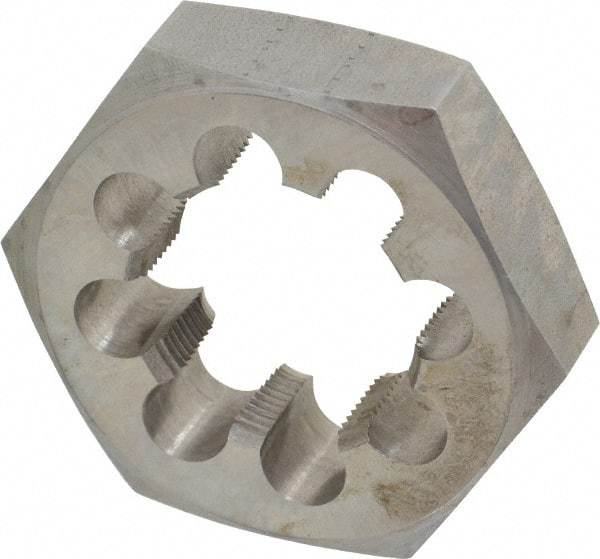 Made in USA - 2-12 UNS Thread, 3-1/2" Hex, Right Hand Thread, Hex Rethreading Die - Carbon Steel, 1" Thick - Exact Industrial Supply