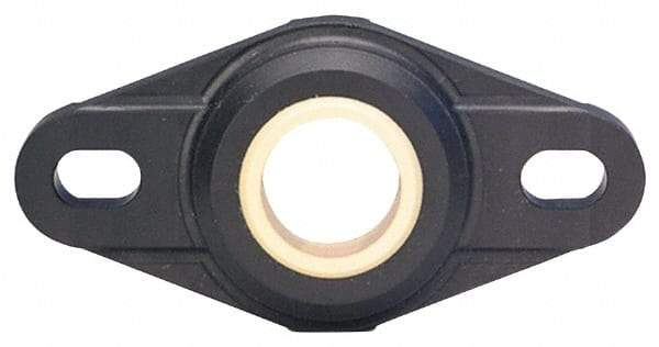 Igus - 15mm ID, 68.6mm OAL2-Bolt Flange Bearing - 292 Lb Dyn Cap, 50" Btw Mnt Hole Ctrs, Thermoplastic - Americas Tooling