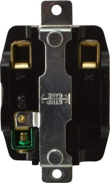 Hubbell Wiring Device-Kellems - 250 VAC, 50 Amp, Self Grounding Receptacle - 2 Poles, 3 Wire, Female End, Black - Americas Tooling