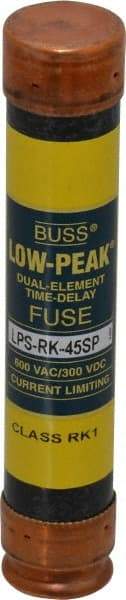 Cooper Bussmann - 300 VDC, 600 VAC, 45 Amp, Time Delay General Purpose Fuse - Fuse Holder Mount, 5-1/2" OAL, 100 at DC, 300 at AC (RMS) kA Rating, 1-1/16" Diam - Americas Tooling