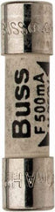 Cooper Bussmann - 250 VAC, 32 VDC, 0.5 Amp, Fast-Acting Miniature Ceramic Fuse - 20mm OAL, 5mm Diam - Americas Tooling