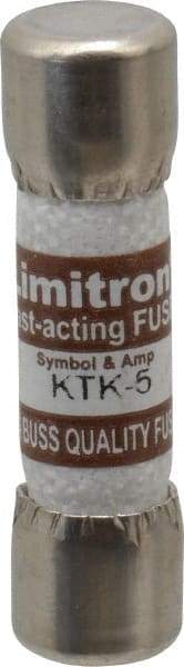 Cooper Bussmann - 600 VAC, 5 Amp, Fast-Acting General Purpose Fuse - Fuse Holder Mount, 1-1/2" OAL, 100 at AC kA Rating, 13/32" Diam - Americas Tooling