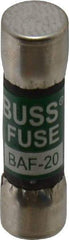 Cooper Bussmann - 250 VAC, 20 Amp, Fast-Acting General Purpose Fuse - Fuse Holder Mount, 1-1/2" OAL, 10 at 125 V kA Rating, 13/32" Diam - Americas Tooling