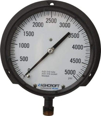 Ashcroft - 6" Dial, 1/2 Thread, 0-5,000 Scale Range, Pressure Gauge - Lower Connection Mount, Accurate to 0.5% of Scale - Americas Tooling