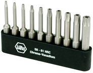 10 Piece - T7s; T8s; T9s; T10s; T15s; T20s; T25s; T27s; T30s; T40s - Security Torx Power Bit Bel Pack Set with Holder - Americas Tooling