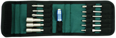 19 Piece - Slotted: 4.5-6.5mm Phillips: #1-3; Square #1-3; Torx® Insert: T10-T30. Nut Setters-Power 1/4"; 5/16"; 3/8" Magnetic - Quick Change Insert/Power Bit Belt Pack Set - Americas Tooling