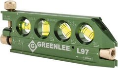 Greenlee - 1 Beam 240' Max Range Mini Magnet Laser Level - Red Beam, 1/4" at 100' Accuracy, 5-1/16" Long x 3/4" Wide x 1-13/16" High, Battery Included - Americas Tooling