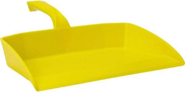 Vikan - 12-1/2" Wide Handheld Dustpan - Plastic Body, 4-1/2" Handle, Yellow - Americas Tooling