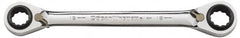 GearWrench - 16mm x 17mm & 18mm x 19mm 12 Point 4 in 1 Reversible Ratcheting Box Wrench - Double End, 1-1/4" Head Diam x 3/4" Head Thickness, 9" OAL, Steel, Polished Finish - Americas Tooling