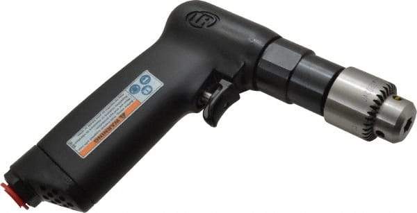 Ingersoll-Rand - 1/4" Keyed Chuck - Pistol Grip Handle, 2,800 RPM, 11 CFM, 0.25 hp, 90 psi - Americas Tooling