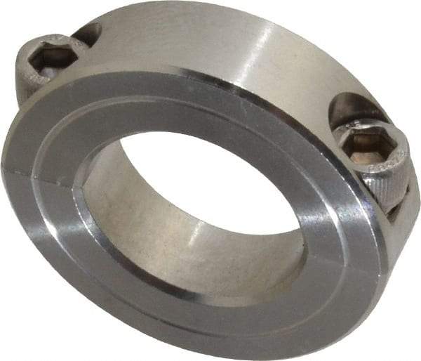 Climax Metal Products - 1-1/16" Bore, Stainless Steel, Two Piece Two Piece Split Shaft Collar - 1-7/8" Outside Diam, 1/2" Wide - Americas Tooling