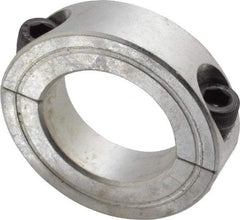 Climax Metal Products - 1-1/8" Bore, Aluminum, Two Piece Two Piece Split Shaft Collar - 1-7/8" Outside Diam, 1/2" Wide - Americas Tooling