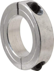 Climax Metal Products - 1-3/8" Bore, Aluminum, Two Piece Two Piece Split Shaft Collar - 2-1/4" Outside Diam, 9/16" Wide - Americas Tooling