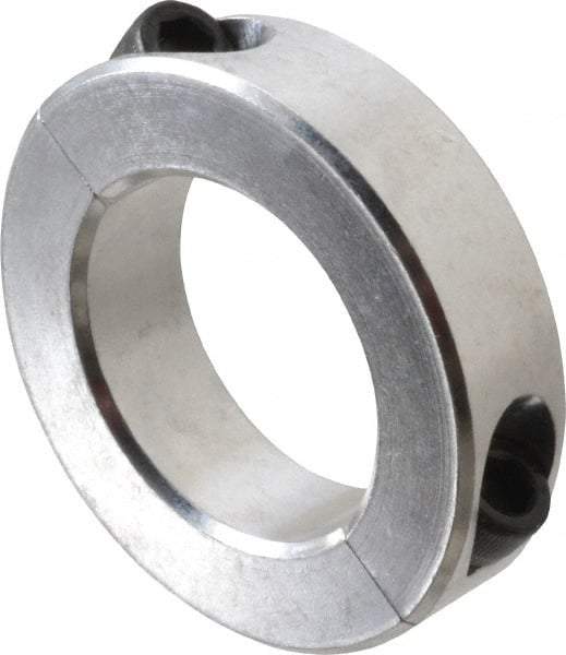 Climax Metal Products - 1-11/16" Bore, Aluminum, Two Piece Two Piece Split Shaft Collar - 2-3/4" Outside Diam, 11/16" Wide - Americas Tooling