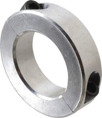 Climax Metal Products - 1-11/16" Bore, Aluminum, Two Piece Two Piece Split Shaft Collar - 2-3/4" Outside Diam, 11/16" Wide - Americas Tooling