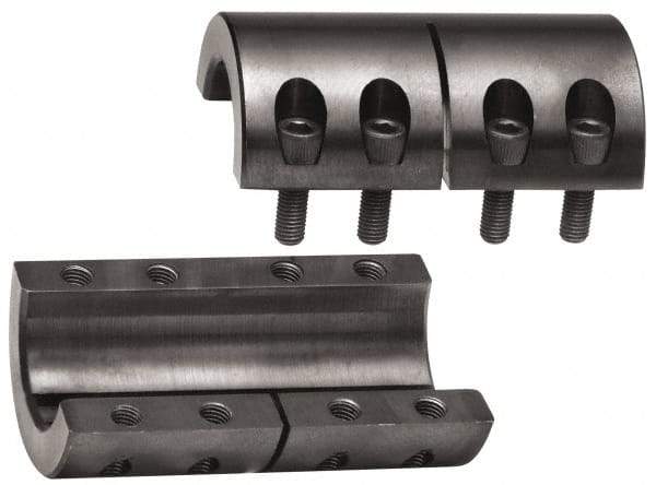 Climax Metal Products - 1-1/4" Inside x 2-1/16" Outside Diam, Two Piece Rigid Coupling without Keyway - 3-1/4" Long - Americas Tooling