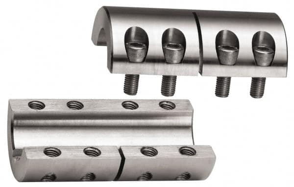 Climax Metal Products - 1-1/4" Inside x 2-1/16" Outside Diam, Two Piece Rigid Coupling without Keyway - 3-1/4" Long - Americas Tooling