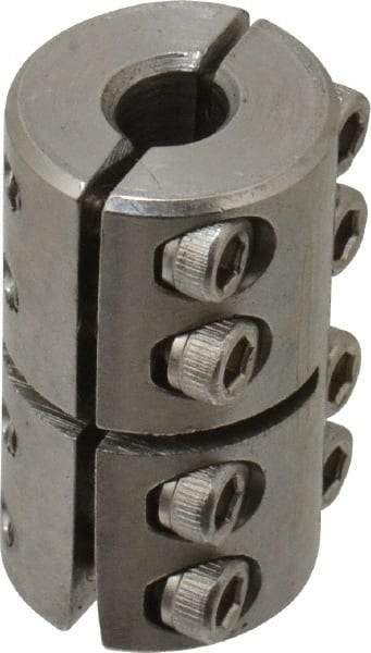 Climax Metal Products - 1/4" Inside x 5/8" Outside Diam, Two Piece Rigid Coupling without Keyway - 1" Long - Americas Tooling