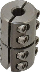 Climax Metal Products - 1/4" Inside x 5/8" Outside Diam, Two Piece Rigid Coupling without Keyway - 1" Long - Americas Tooling