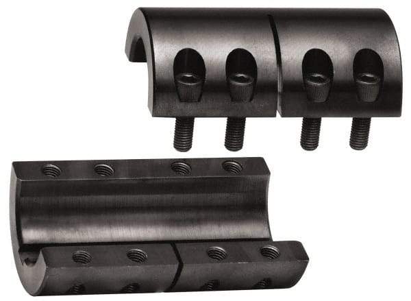 Climax Metal Products - 1-1/4" Inside x 2-1/16" Outside Diam, Two Piece Rigid Coupling with Keyway - 3-1/4" Long x 1/4" Keyway Width x 1/8" Keyway Depth - Americas Tooling