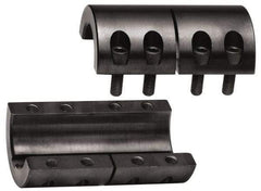 Climax Metal Products - 3/8" Inside x 7/8" Outside Diam, Two Piece Rigid Coupling with Keyway - 1-3/8" Long x 3/32" Keyway Width x 3/64" Keyway Depth - Americas Tooling