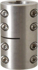 Climax Metal Products - 1" Inside x 1-3/4" Outside Diam, Two Piece Rigid Coupling with Keyway - 3" Long x 1/4" Keyway Width x 1/8" Keyway Depth - Americas Tooling