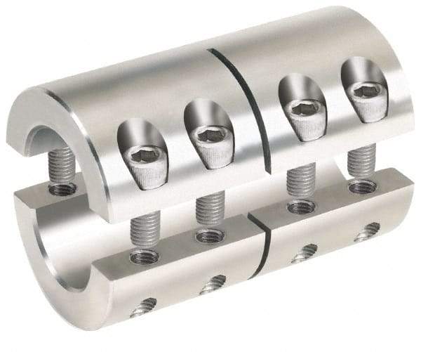 Climax Metal Products - 10mm Inside x 29mm Outside Diam, Metric Two-Piece Clamping Rigid Coupling - 45mm Long - Americas Tooling