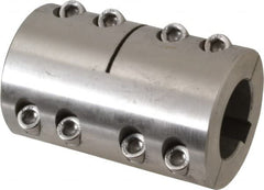 Climax Metal Products - 30mm Inside x 53mm Outside Diam, Metric Two Piece Clamping Rigid Coupling with Keyway - 83mm Long x 10mm Keyway Width x 3.3mm Keyway Depth - Americas Tooling