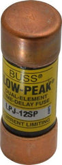 Cooper Bussmann - 300 VDC, 600 VAC, 12 Amp, Time Delay General Purpose Fuse - Fuse Holder Mount, 2-1/4" OAL, 100 at DC, 300 at AC (RMS) kA Rating, 13/16" Diam - Americas Tooling