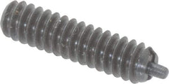 Gibraltar - 6-32, 17/32" Thread Length, 1/16" Plunger Projection, Steel Threaded Spring Plunger - 0.045" Max Plunger Diam, 17/32" Plunger Length, 1.5 Lb Init End Force, 4.5 Lb Final End Force - Americas Tooling