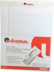 UNIVERSAL - 50 Sheet, 8 x 11-3/4", Perforated Style Ruled Pads - White - Americas Tooling