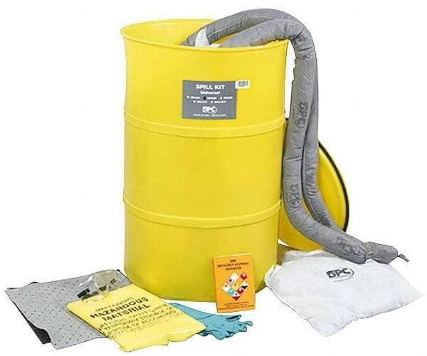 Brady SPC Sorbents - 38 Gal Capacity Universal Spill Kit - 55 Gal Drum - Americas Tooling