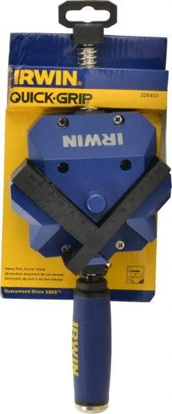 Irwin - Fixed Angle, 2 Axes, 2-3/8" Jaw Height, 3" Max Capacity, Angle & Corner Clamp - 90° Clamping Angle, 3" Throat Depth - Americas Tooling