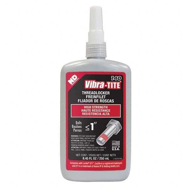 Vibra-Tite - 250 mL Bottle, Red, High Strength Threadlocker - Americas Tooling