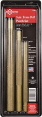 Mayhew - 3 Piece, 3/8 to 3/4", Drift Punch Set - Round Shank, Brass, Comes in Pouch - Americas Tooling